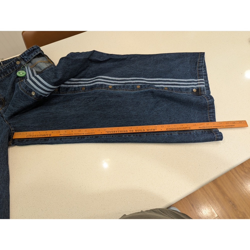 Adidas Ivy Park Denim Snap Pants Dark Blue Wide Leg 2X - Picture 10 of 13